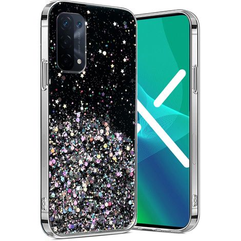 Schutzhülle für Oppo A54 5G/A74 5G/A93 5G, glitzernd, schwarz (1/3)