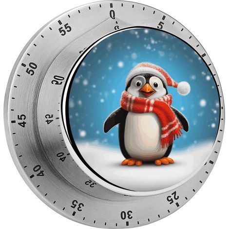 Minuteur Pingouin de Noël Amusant, magnétique exquis en acier (1/5)