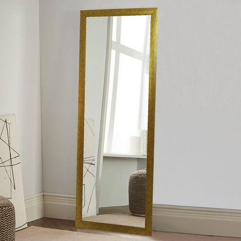 Spiegel Carimate, rechteckig, Bodenaufstellung, Rahmenfarbe transparent, 40x105h cm Gold (1/3)