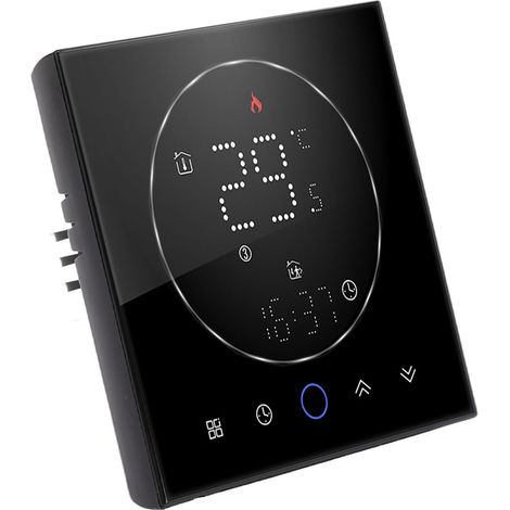 Thermostat intelligent sans fil pour maison, thermostat programmable précis, montage mural pour chaudière, AC95‑240V, carré noir (1/5)