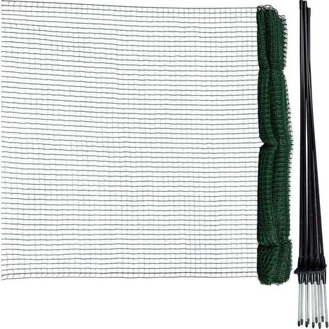 Filet pour volaille petites mailles 15 m – Hauteur 90 cm – Mailles 1,7 x 1,7 cm – 9 piquets en fibre de verre inclus (1/4)