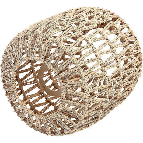 Abat-jour tressé imitation corde de chanvre – Suspension faite main pour la maison (1/5)