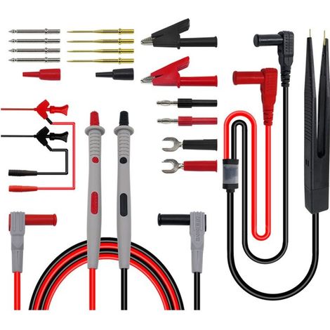 Kit of Cables of Test Multi 21 in 1 Multimeter Electric Cable Test with Pliers Crocodile of Test Spring Probe Grabber Plug Banane for Voltage Voltmeter for Tester Circuit Voltage (1/5)