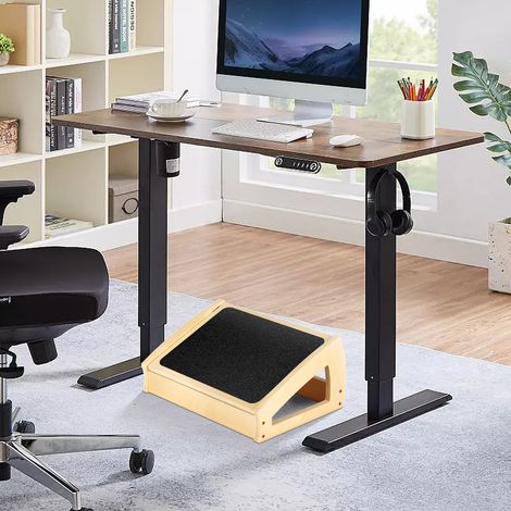Hofuton Repose Pieds Bureau, Repose-Pieds Ergonomique en Bois, 4 Réglables en Hauteur, Antidérapants, Soulage Les Douleurs Aux Jambes et Aux Genoux pour Bureau/Maison
