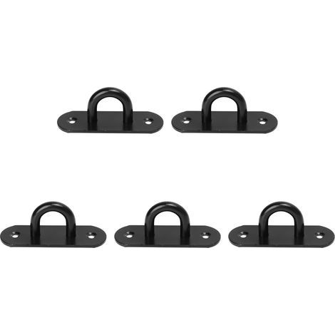Ovale Augenplatte – Edelstahl 304 – 9 mm – Schwarz – Für Deckenventilatoren mit Schwenkfunktion – 5er-Pack (1/5)