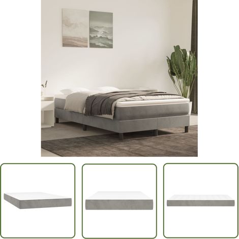 The Living Store Matelas de lit à ressorts ensachés Gris clair 120x200x20 cm - Matelas À Ressorts Ensachés - Matelas Moelleux - Matelas Support Moyen - Matelas Velours - Literie (1/5)