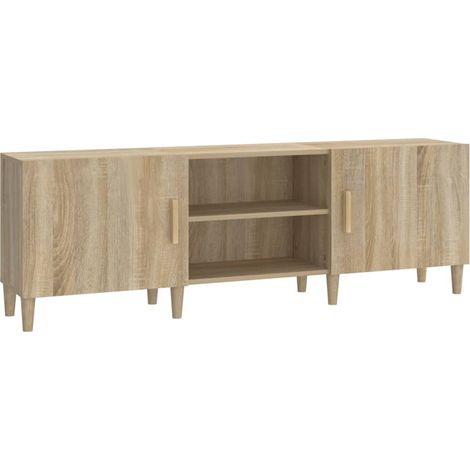 Mobile TV multimediale scaffale per televisione televisore buffet sala da pranzo soggiorno camera da letto rovere Sonoma 150 x 30 x 50 cm derivati del legno marrone 020027487