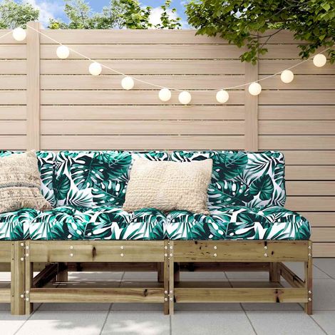 Canapés centraux avec coussins 2 pcs,Canapé de jardin,Banquette bois de pin imprégné DGBDF802041 (1/5)