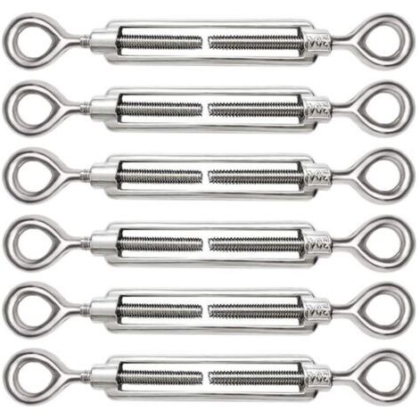 6 tendeurs M5 réglables en acier inoxydable 304 avec œillet pour tendeur de câble, accessoires pour tendeur de câble en acier. (1/4)