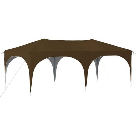 Tente de réception portable, dimensions : 575 x 288 x 245 cm, toile Oxford gris-brun. (1/2)
