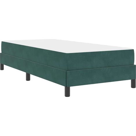 Box Spring Bed with Mattress Dark Green 80 x 220 cm Velvet vidaXL (1/5)