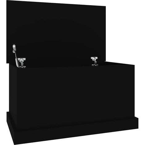 Boîte de rangement noir 70x40x38 cm bois d'ingénierie