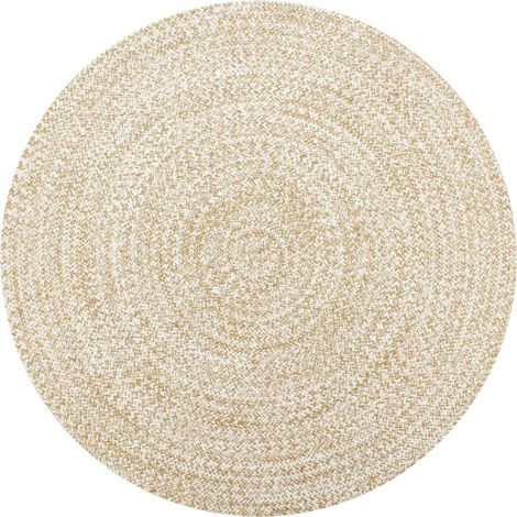 Tappeto fatto a mano in Juta Bianco e naturale 120 cm DEC023518