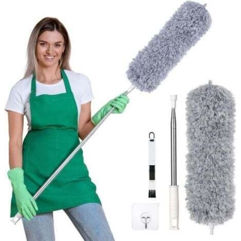 Plumeau Poussière,Plumeau Télescopique,Plumeau Microfibre avec Poignée en Acier Inoxydable,Plumeau Lavable Parfait pour Éliminer la Poussière chez Vous ou dans Votre Voiture,280cm--TRIMEC (1/5)