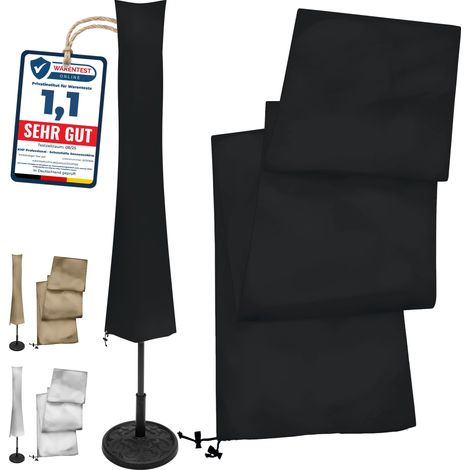 Housse de protection pour parasol en tissu extra solide en 5 longueurs - Extrêmement résistante à la déchirure et aux intempéries - Avec longue fermeture éclair
