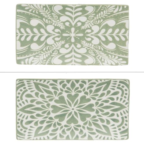 Table Passion - Plat rectangle vert Safi 29x16 cm (1 modèle aléatoire) (1/2)
