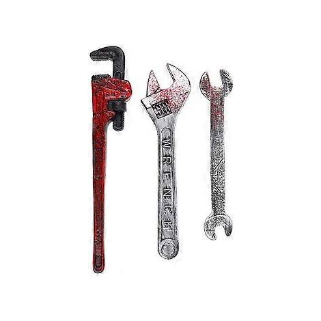 Lot de 3 clés à molette factices pour Halloween, en plastique, accessoire photo. (1/3)