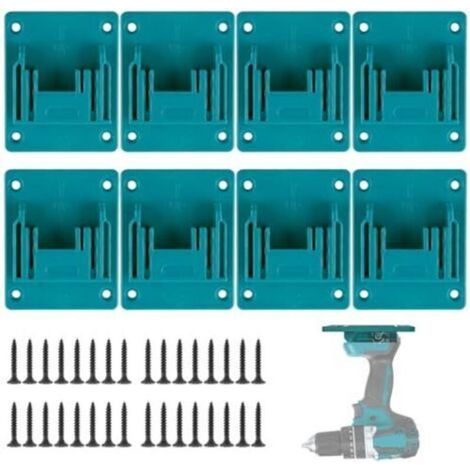 Support Outils Mural pour Makita 18V, 8 Pièces Support Machine Makita avec 32 Vis, Porte Outils Mural Support Perceuse pour Makita Perceuse sans Fil de Machine Atelier Stockage (Cyan Bleu)
