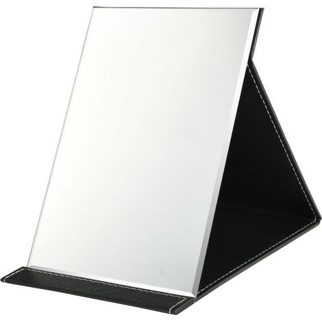 Miroir de Maquillage Portable, Table Miroir Pliable Super HD Multi Angle Pliable en Cuir PU Facile à Transporter Ultra Fin et Durable, 21.5x15.5cm (1/5)