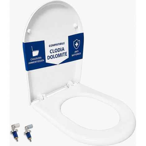 Copriwater Clodia Dolomite termoindurente bianco Soft Close (1/4)