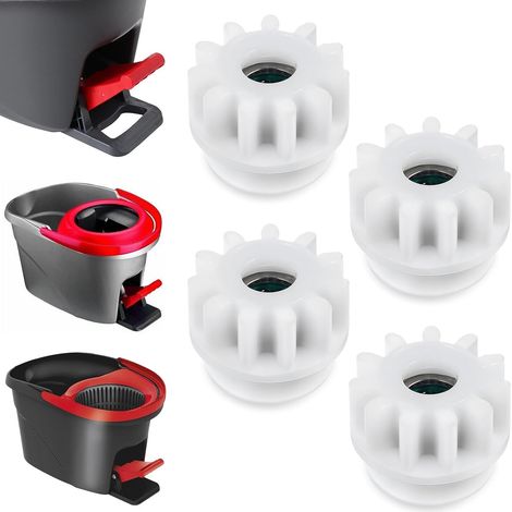 4 piezas de repuesto para fregona giratoria, fregona giratoria de plástico, cojinete de embrague, piñón de 2,5 cm (blanco)