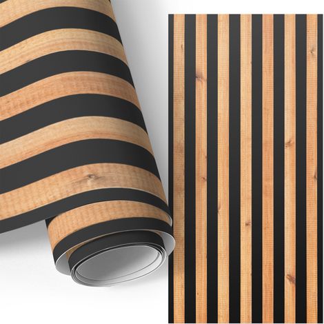 Möbelfolie - Klebefolie für Möbel - Selbstklebende - Deko-Folie für Küche Schrank Tisch & Fensterbank - Lebendige Lamellen 50x100 cm