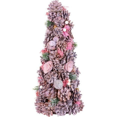 Baum MagicHome Weihnachten, verziert, rosa, 40 cm