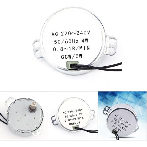 4-W-Synchron-Getriebemotor, 220–240 V Wechselstrom, Drehrichtung im Uhrzeigersinn/gegen den Uhrzeigersinn (0,8–1 U/min) für Präzisionsanwendungen (1/4)