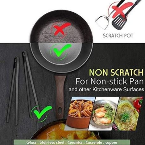 Lot de 2 pinces de cuisine en silicone de 30 cm (11,8 pouces) avec dessous de plat, ustensiles de cuisine en silicone résistant à (1/5)