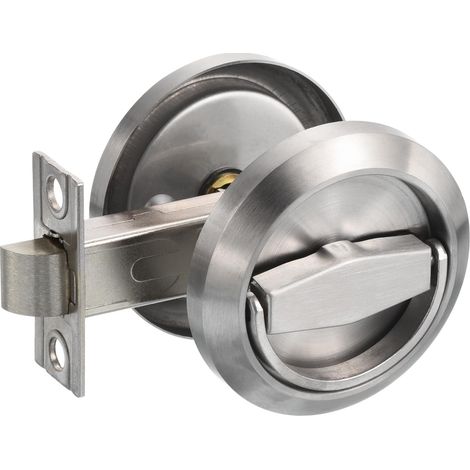 PATIKIL Rond Encastré Porte Serrure Meubles Tirettes Loquet Bouton Argent (1/4)
