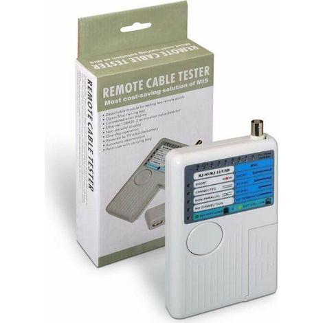 AISENS A142-0313 - Testeur pour câble RJ11/RJ12/RJ45 (USB, coaxial) Gris (1/4)