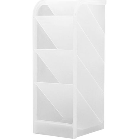 Mattierter, transparenter Stiftehalter für den Schreibtisch mit 4 schrägen Ebenen, multifunktional, Organizer für Pinsel und Lippenstifte (1/5)