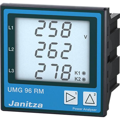 Janitza UMG96RM-E analizzatore di rete, Ethernet, campo di misura: L-N: 10 - 300 V/AC, L-L: 18 - 520 V/AC, 0 - 5 A, (1/4)