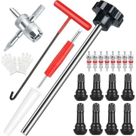 This 22 piece tire valve quick change kit is the ideal tool for changing leaking tire valves on cars, ATVs, trucks, etc. It includes 4 exchange tools (1/4)
