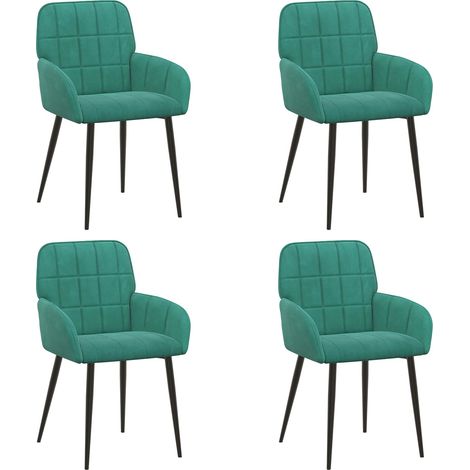 Maison Exclusive - Sedie da pranzo 4 pz Velluto Turchese 57 x 50 x 85 cm (1/5)