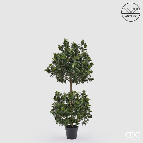 EDG Enzo De Gasperi Pianta Artificiale Agrifoglio H 140 Cm con Vaso – Anti UV Verde per Interno ed Esterno (1/5)