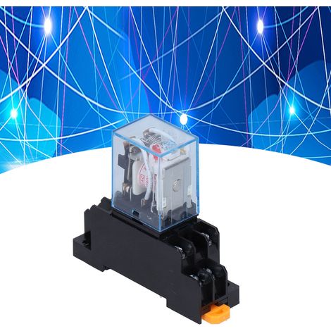 Relais miniature LY2NJ avec socle 10 A, voyant lumineux et alimentation 220 V CA. (1/5)
