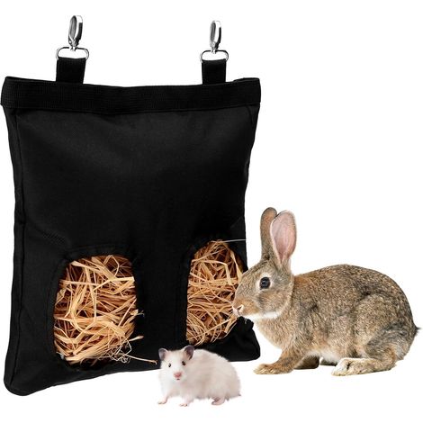 29.2x23.2x3.5cm sac sac de foin cintre parfait pour les petits animaux (noir) (1/5)