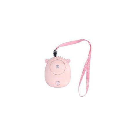 Mini-Ventilator zum Umhängen, 3 Geschwindigkeitsstufen, USB-Ladefunktion, pink, ideal für den Sommer (1/5)