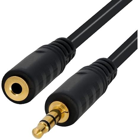 1m cable jack 3.5 male femelle prise adaptateur 3.5 rallonge Audio AUX Fiche Stereo-Jack câble de rallonge Câble de Extension Couleur Noire (1/2)