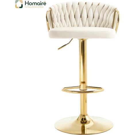 Cremefarbener Metallstuhl mit Armlehnen 50,5 x 49,5 x 98 cm HOMAIRE (1/5)