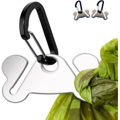 2PCS Hundekotbeutelhalter, Abfallhalter für Spenderträger, Handfreies Metall (1/4)