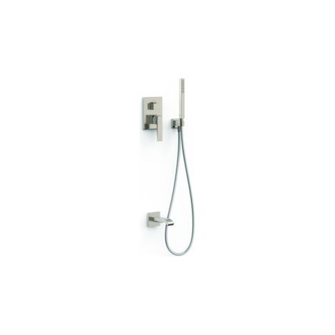 Kit mitigeur encastré 2 voies Rapid‑box pour baignoire et douche Slim Acier - TRES 20238007AC