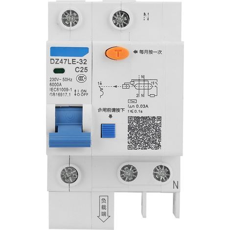 Disjoncteur de courant de Protection contre les fuites DZ47LE 32 1P + N C25 230V 25A (1/5)