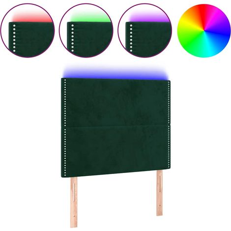 Maison Exclusive - Cabecero con luces LED terciopelo verde oscuro (1/5)