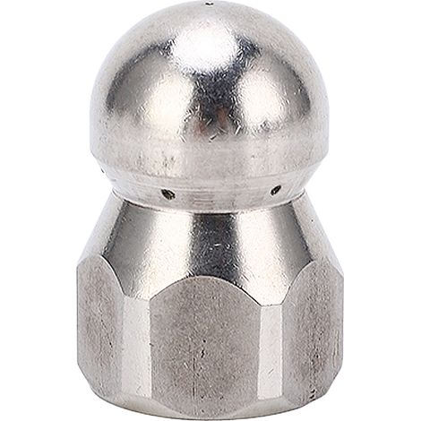 Lance de nettoyage haute pression 5000PSI en acier inoxydable, embout de dégorgement canalisation, tête sphérique 1 trou avant + 6 trous arrière, raccord G3/8in. (1/5)