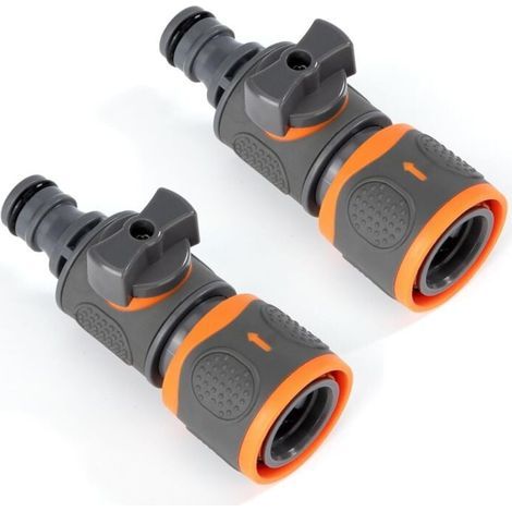 Regelventil, 2-teiliger Schlauchverbinder, Schnellanschluss-Absperrventiladapter, Wasserhahnschalter für Garten- und Rasenbewässerung (1/5)