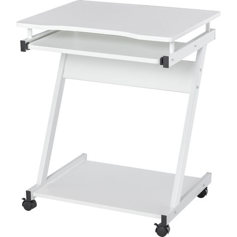 Bureau informatique roulant CAVENDISH blanc (1/5)