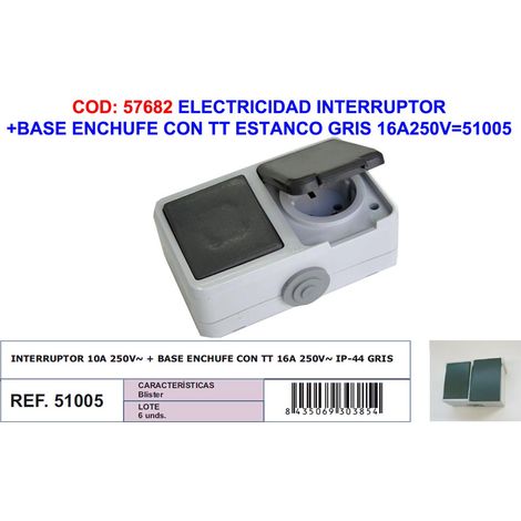 Interrupteur étanche et socle de prise 16A 250V 40826-40815