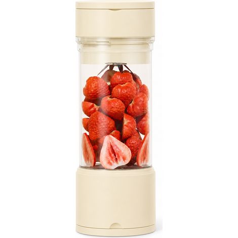 Blender Portable Rechargeable pour Smoothies et Glace Pilée, 500 ml, 7,4 V, Beige Clair (1/5)